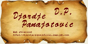 Đorđe Panajotović vizit kartica